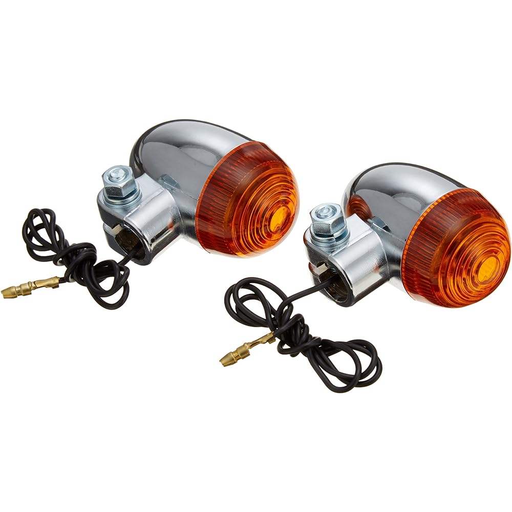 Kijima Motorcycle Bike Parts Turn Signal Lamp #300 Classic Mini Plated Set of 2 219-5002