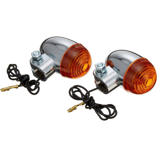Kijima Motorcycle Bike Parts Turn Signal Lamp #300 Classic Mini Plated Set of 2 219-5002