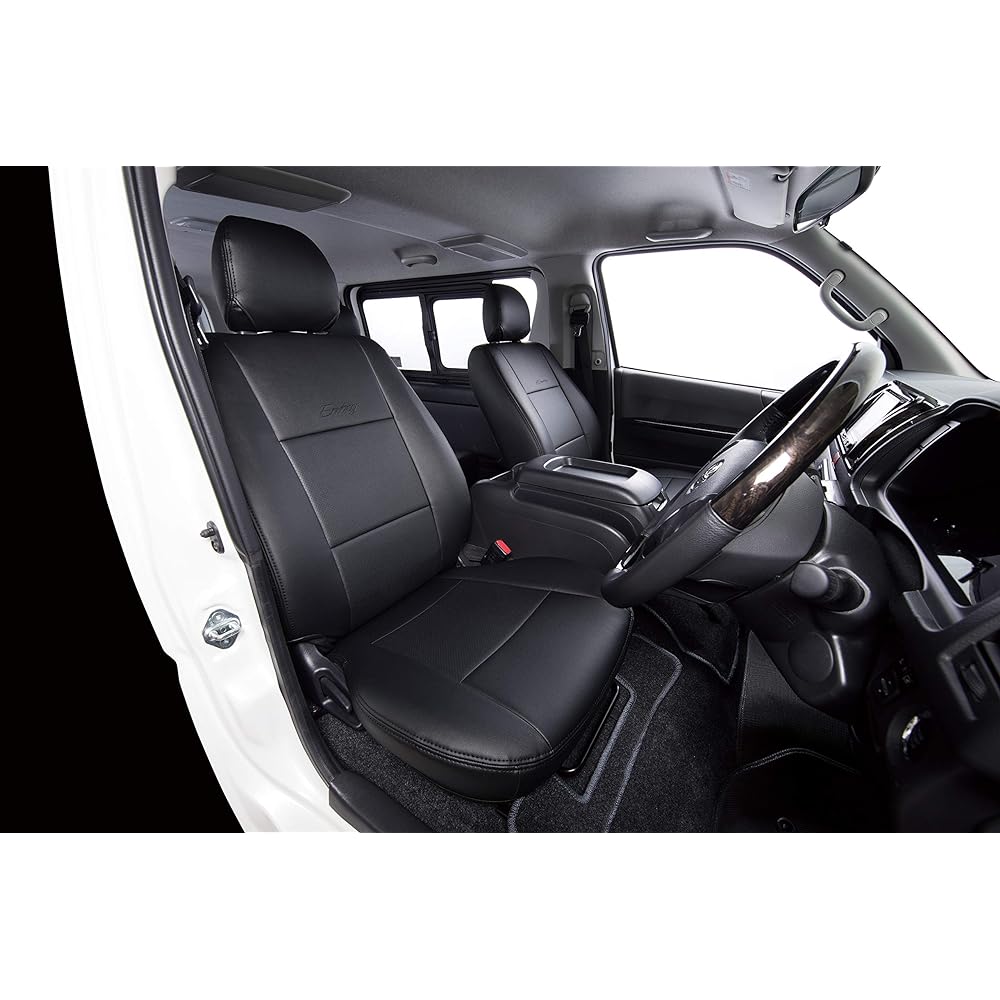 Clazzio Entry Seat Cover Hiace 200 Series S-GL H24/5~ Dimple Type Black EQ-1096