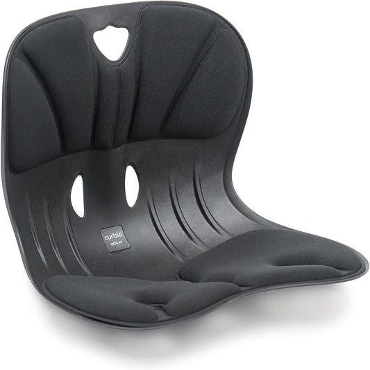 Curble Chair Wide, Supports Posture from the Pelvis, Pelvic Support, Posture Chair, Cushion, Chair, Office, Lightweight, Easy to Carry, Just Place it on a Chair or the Floor and Sit on it. Curble Chair Wider (Black)