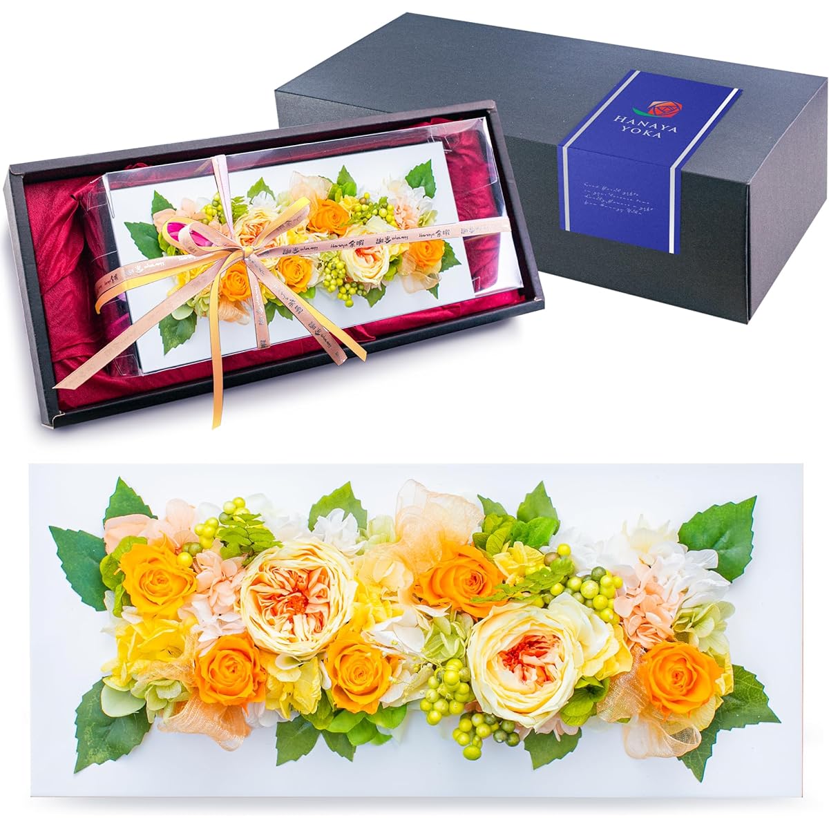 Preserved Flower Retirement Celebration Gift Wall Hanging Present Rose Anniversary Women Men Kouki Kiju Graduation Year Yoneju Opening Celebration Opening Celebration Opening Celebration Flower Family Celebration Clear Case Cosmetic Box Luxulien (W-Temar