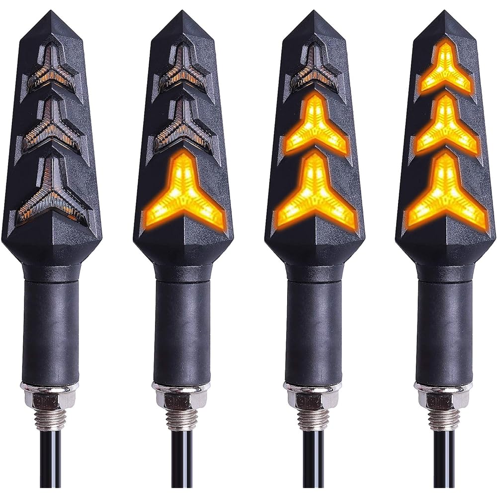 Kinstacks 4PCS Motorcycle Indicator Flow Turn Signal Light Motorcycle Turning Indicator 12V 12 LED Bulb for Motorcycle Bike Scooter Quad Cruiser Offroad Y Shape