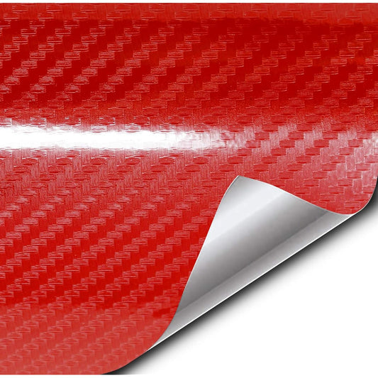 VVIVID epoxy high glossy carbon vinyl lap film DIY Easy installation is not dirty (3 feet x 5 feet, red)