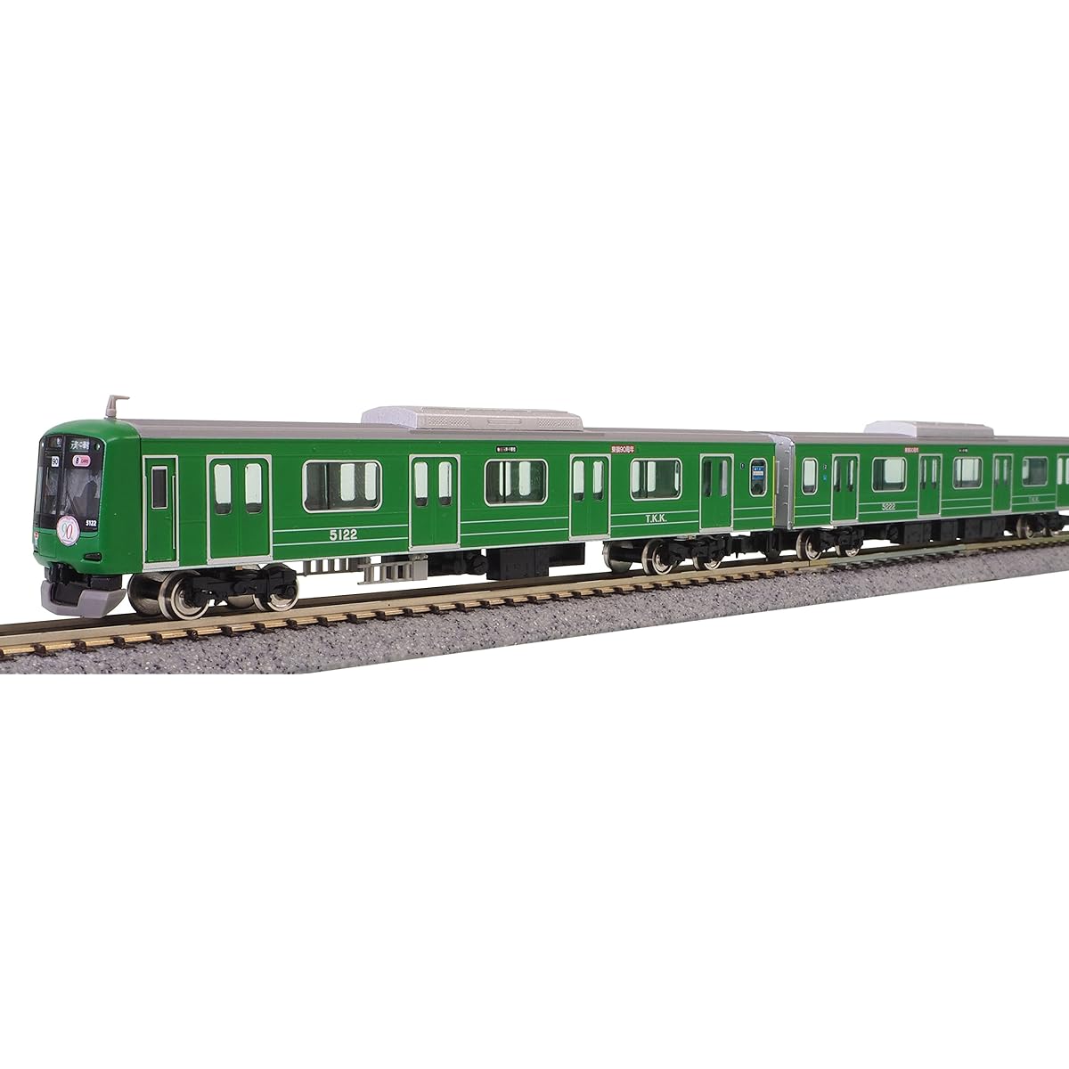 Green Max N Gauge Tokyu 5000 Series (5122 Formation/Blue Frog Wrapping) 8-Car Formation Set (with Power) 50594 Railway Model Train