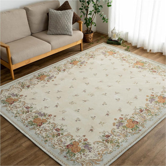 Sayan Sayan Floral Pattern Rug Chenille 126 Gobelin 200x250 3 Tatami Light Beige