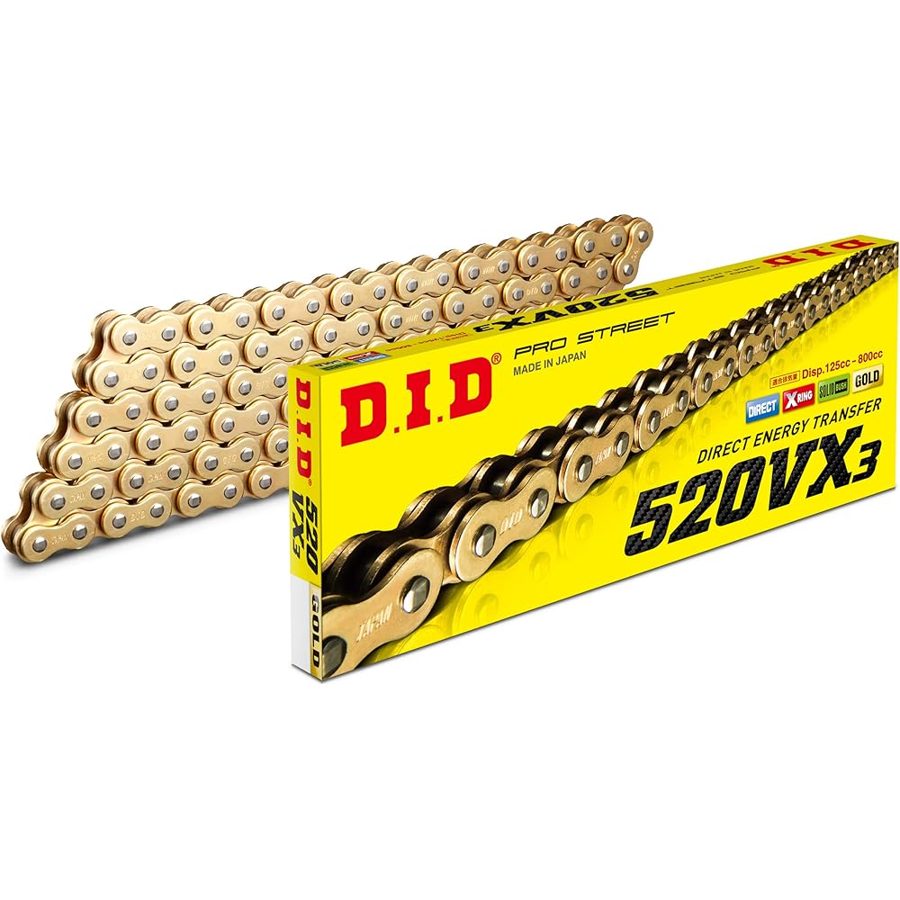 D.I.D Motorcycle Chain Caulk Joint Included 520VX3-108ZB G&G (Gold) X-Ring for Two Wheels Motorcycle 321655