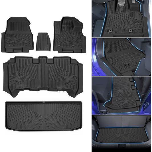 Jiooy Nissan New Roox 40 Series Floor Mat Mitsubishi New Delica Mini 30 Series Floor Mat + Second Mat + Luggage Mat Set of 5 Roox R2.3~Current Delica-mini R5.5~Current Car Model Specific Design Car Mat Waterproof 3D 3D Mat Trunk Mat 3D Structure