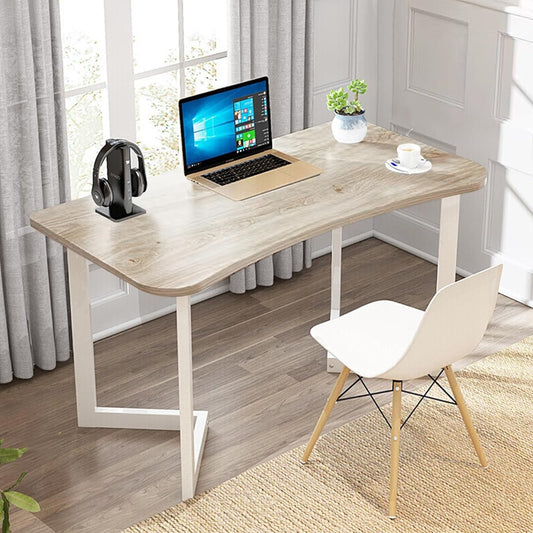 WNYOS Desk, Computer Desk, Easy to Assemble, Study Desk, Scandinavian Wooden Study Desk, Computer Desk, Telework, Office, Game, Study, Home Work, Vanity Table, V Shape, For Remote Work, Sturdy, Stylish (100*50cm, Wood Grain)