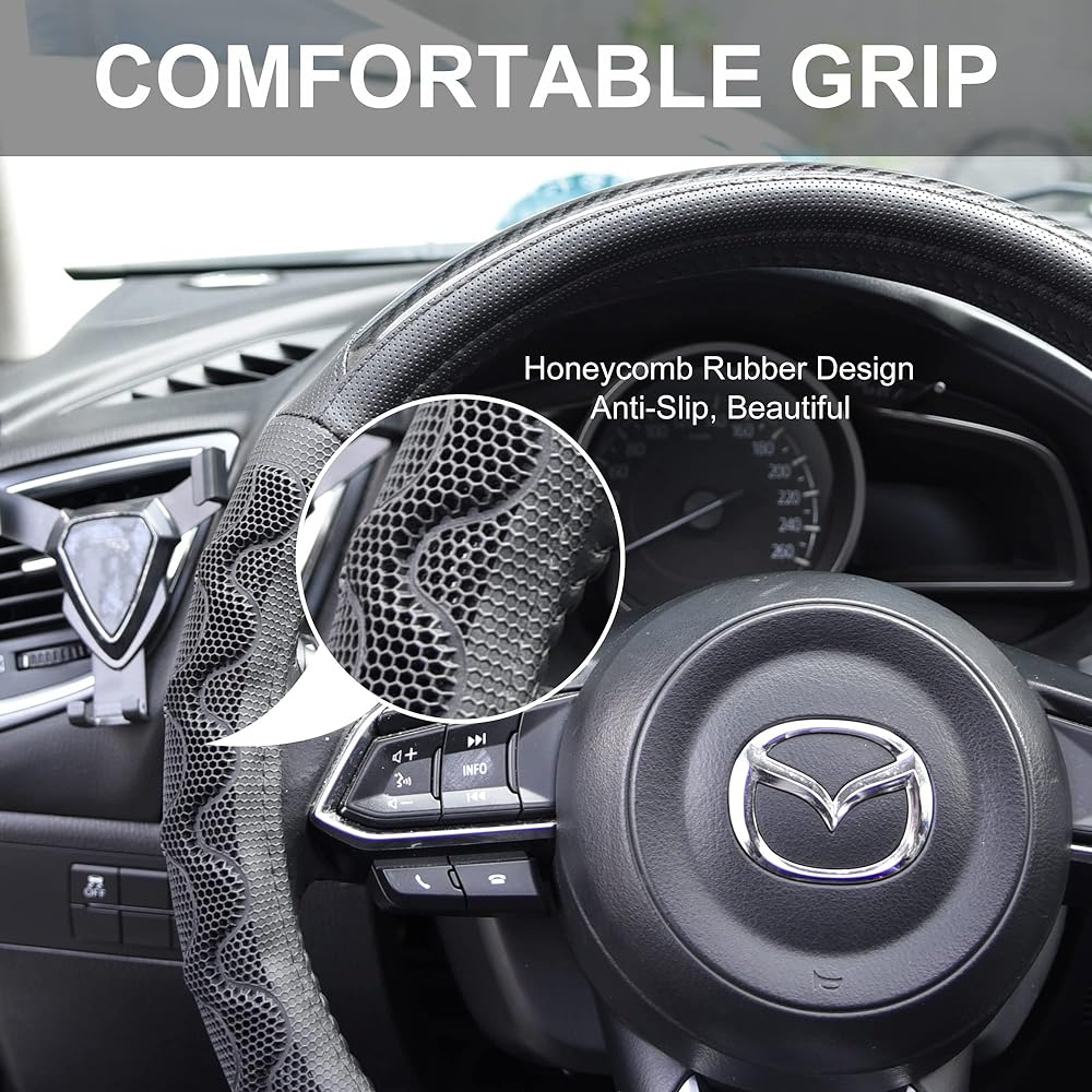 Elantrip 14 1/2 inch-15 inch handle cover Universal Black 3D Honeycomb Comfortable Grip Design