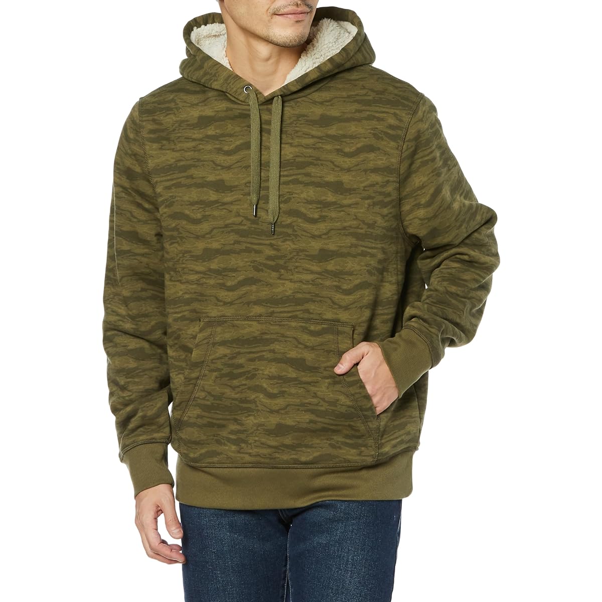 Pullover Hoodie Sherpa Lining Men's