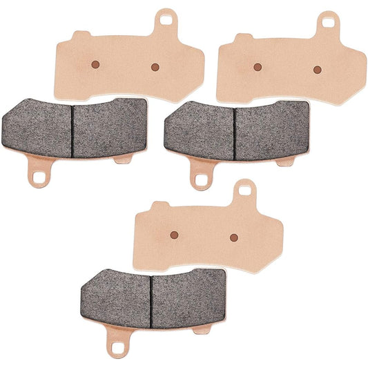 Sintered Brake Pad Kit - Compatible with 2008-2016 FLHR Road King, FLHX Street Glide - Replacement for FA409-2 Front & 1 Rear Brake Pads