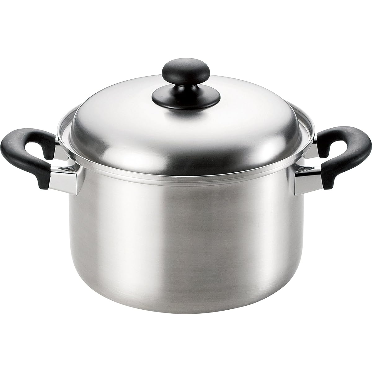 Wahei Freize Deep Two-Handed Pot 22cm Enzo IH Compatible Three Layer Steel EM-8125 Silver