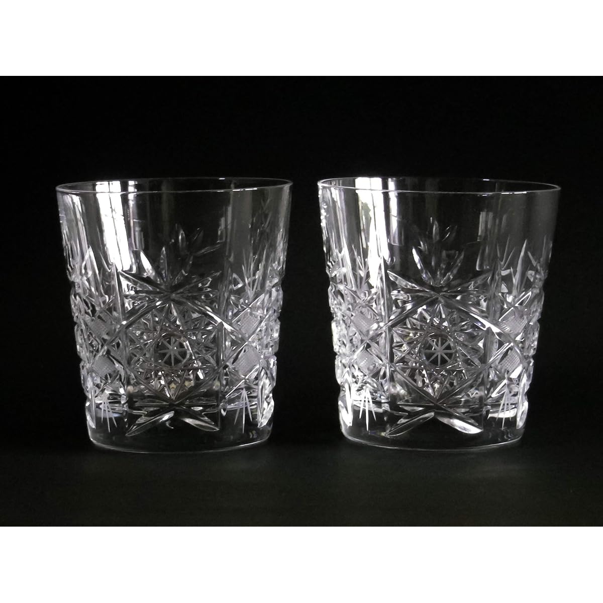 Bohemian Glass Hand Cut Whiskey Glass Set of 2 20A24/41448/260-2