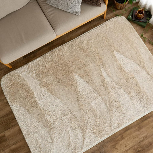 Sayan Sayan Washable Shaggy Rug Durée Non-Slip 190 x 240 3 Tatami Ivory