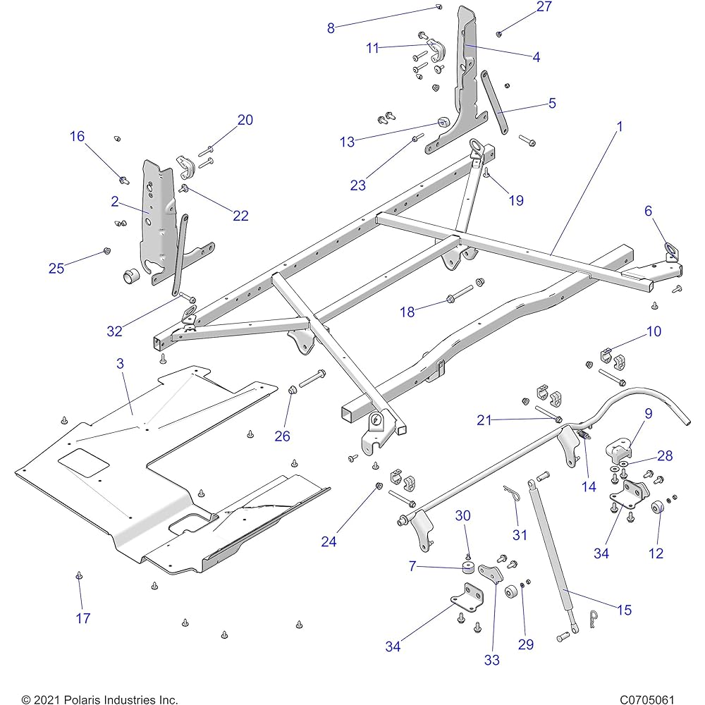 POLARIS RANGER Single Robe Dump Box Shock Genuine OEM Part 7044675 1 piece