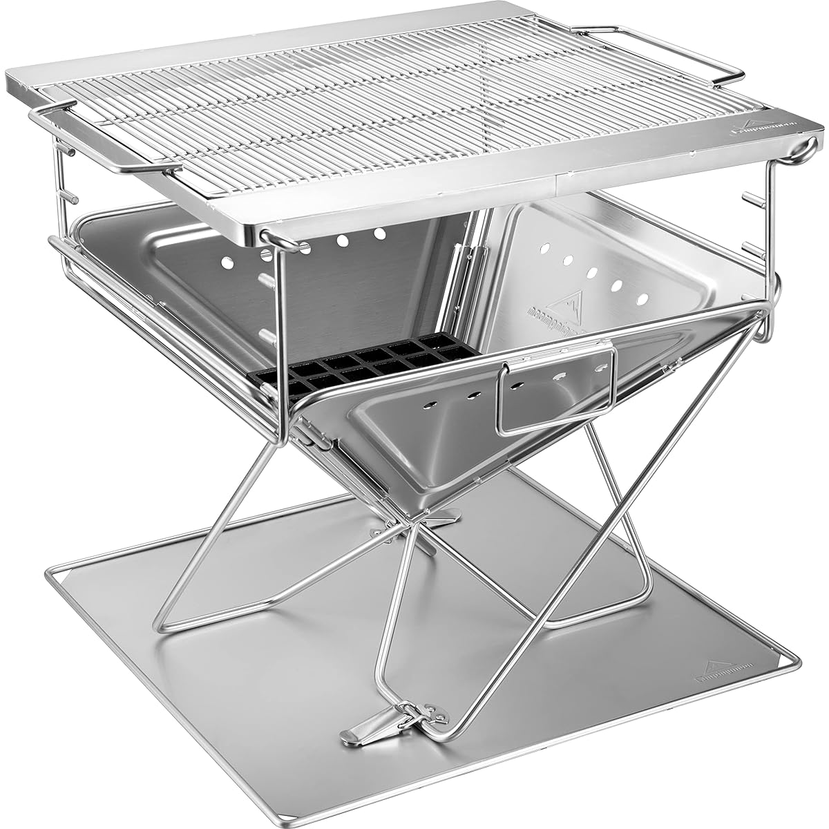 Camping Moon (CAMPING MOON) Barbecue Stove Bonfire Stand Folding 3 Level Adjustment Kamado Smart Grill XL Size FULL SET For 5-6 People Storage Bag Included MT-055 [Parallel Import]