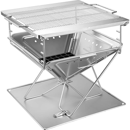 Camping Moon (CAMPING MOON) Barbecue Stove Bonfire Stand Folding 3 Level Adjustment Kamado Smart Grill XL Size FULL SET For 5-6 People Storage Bag Included MT-055 [Parallel Import]