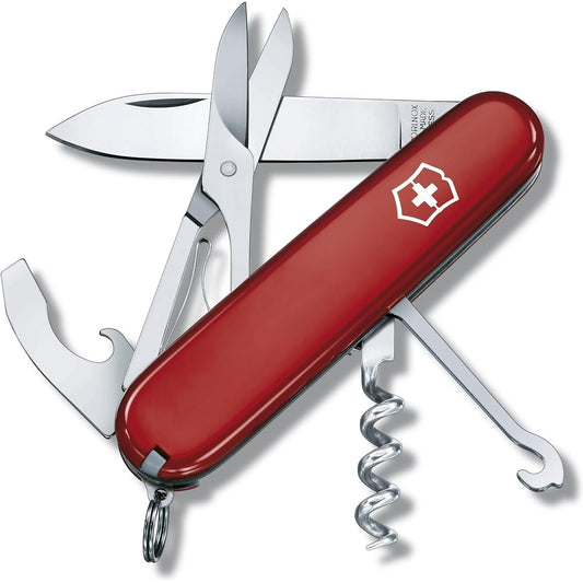 VICTORINOX Compact Red Swiss Army Knife Multifunctional Knife Camping Outdoor Wire Stripper Drawer Writing Instrument Ballpoint Pen Scissors Multi Hook with Nail File Swiss Made Multi Tool with 15 Functions [Domestic Genuine Product] 1.3405