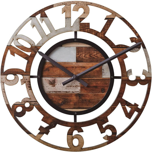 Interform Wall Clock Bercy CL-8325MX Mixed Color Black Wood Sweep Movement 38cm