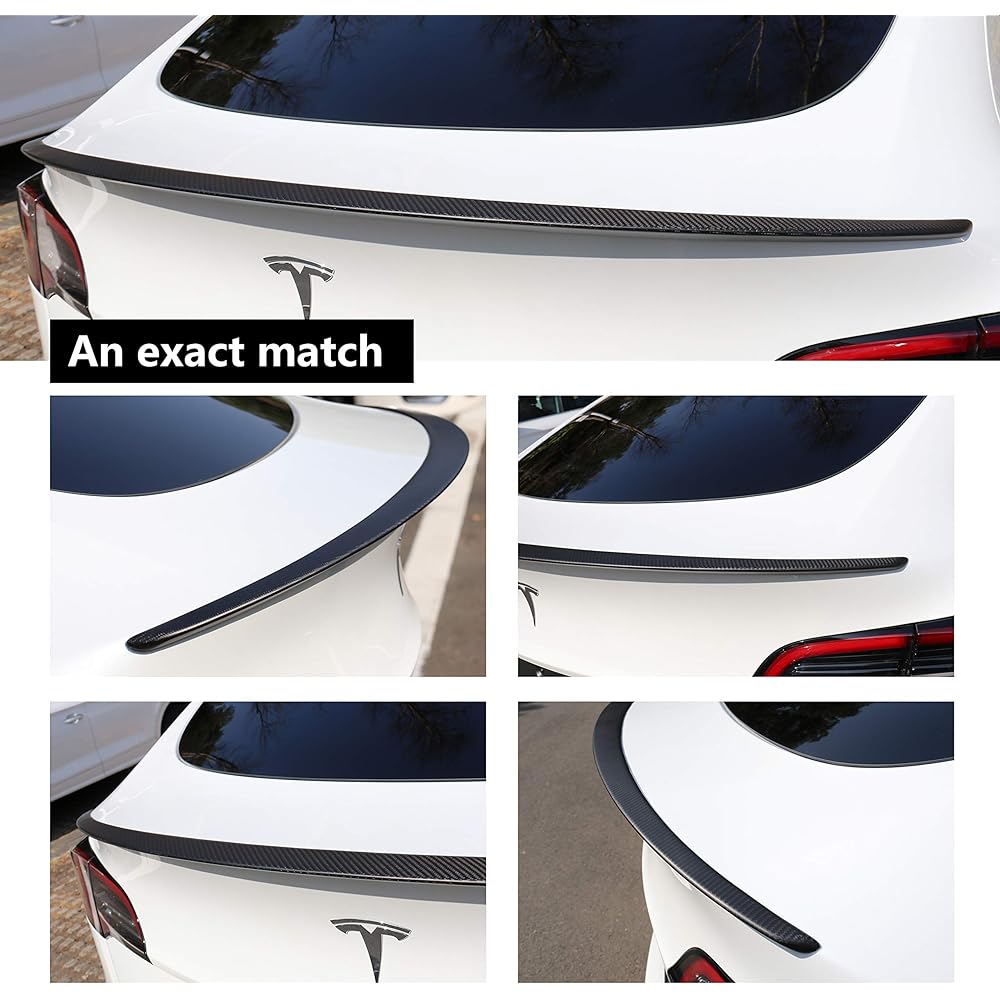 THINSGO TESLA model Y mat real carbon fiber fiber spoiler trunk lip spoiler wing (mat)