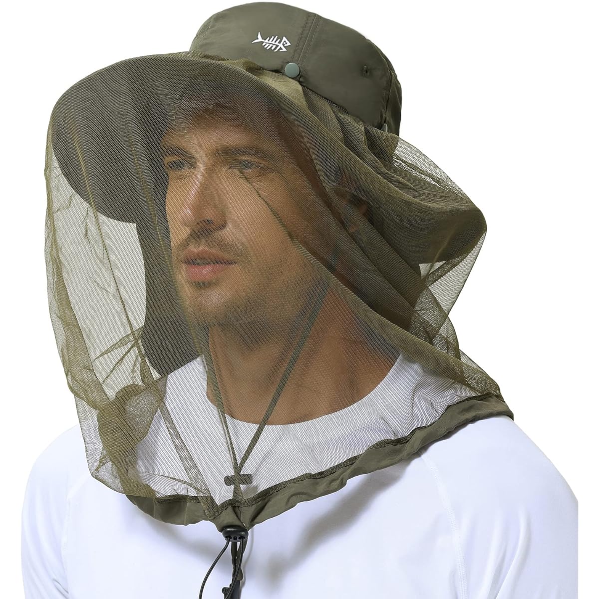 [Bassdash] Bassdash Bug Proof Hat, Insect Repellent, Wide Brim, Fishing Hat, Includes Sunshade Cloth, Hat with Net, Unisex