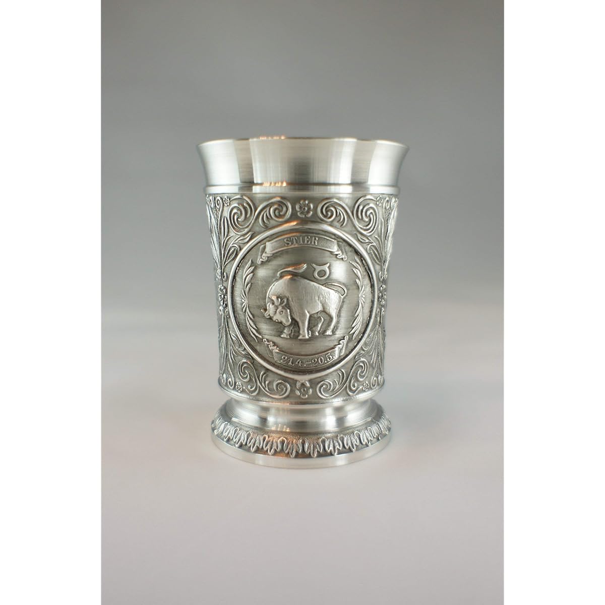 ARTINA Weinbecher 8cm Stier Tin Alloy (Pewter) Wine Cup 110ml Constellation Series (Taurus) [10231]