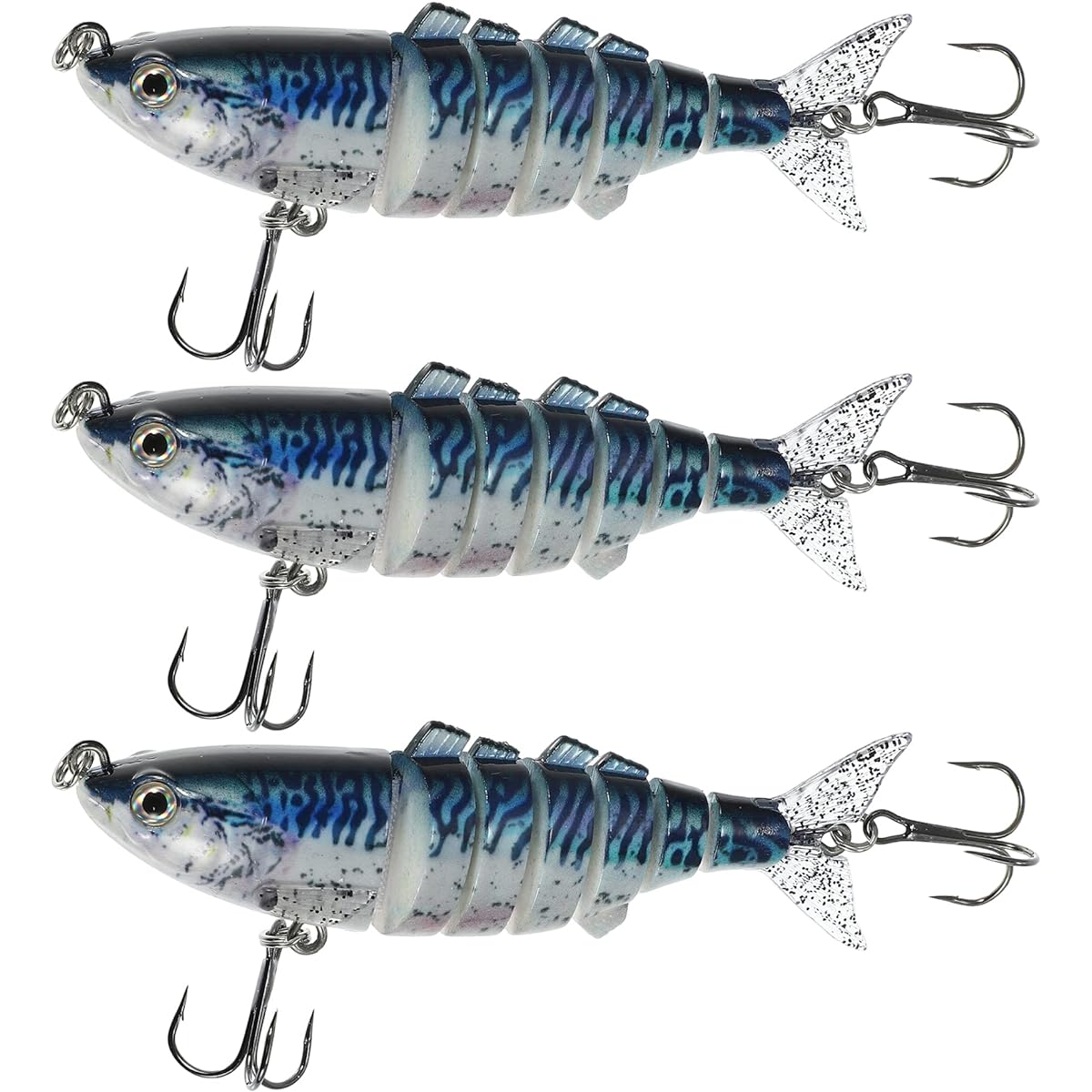 VOCOSTE Fishing Lures for Bass Trout Jerkbait for Bass Fishing Lifelike Freshwater Lures ABS Blue 0.06lb 3pcs