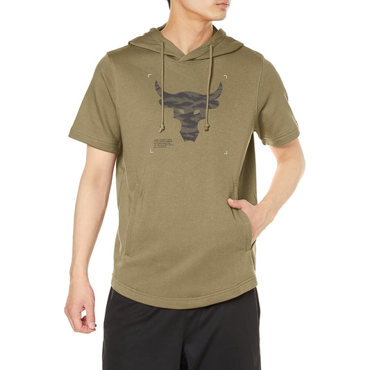 [Under Armor] Training Sweat UA Project Rock Terry Short Sleeve Hoodie Men's