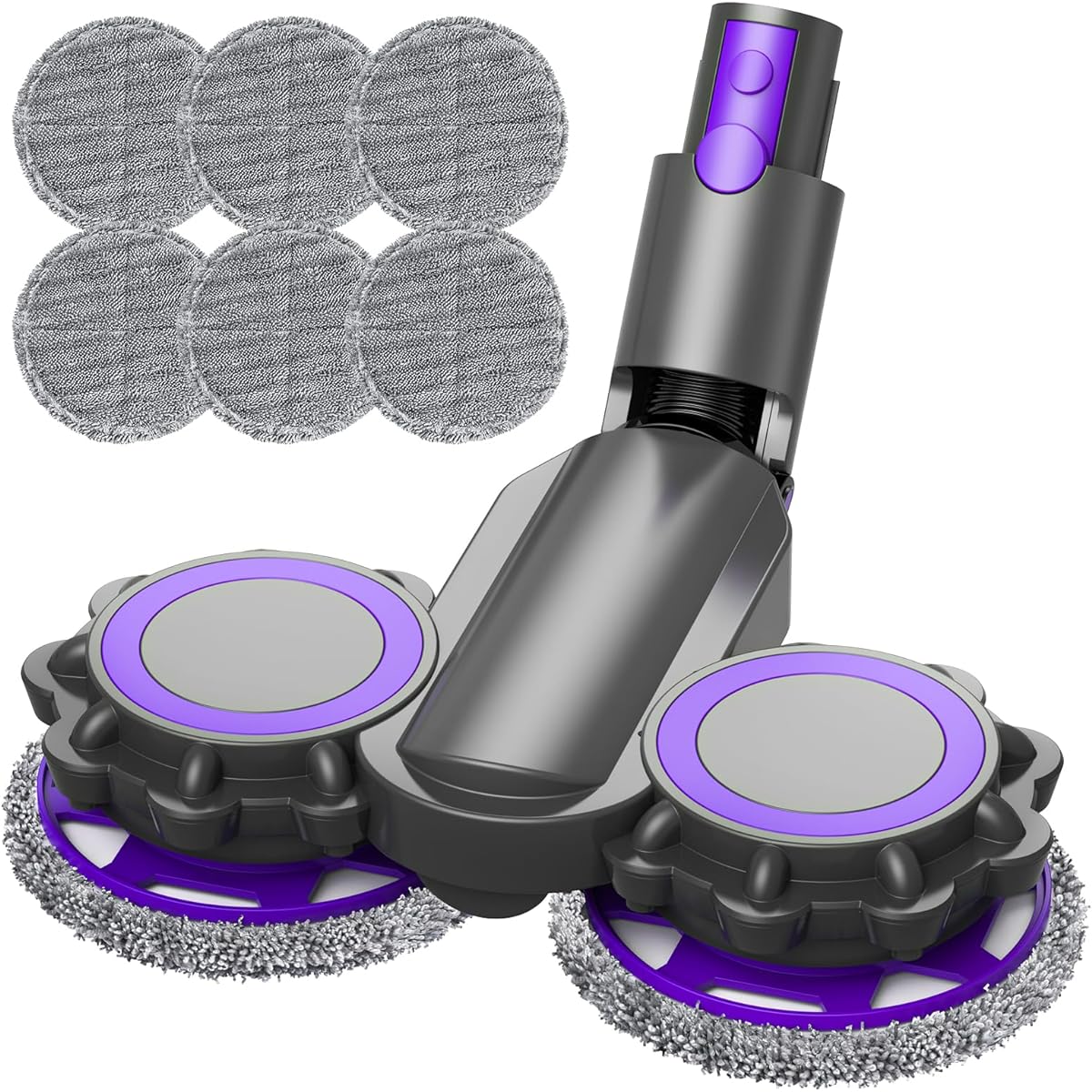 Dyson Vacuum Cleaner V7 V8 V10 V11 V15 Electric Mop [Head Only] Dyson V7 V8 V10 V11 Rotating Mop Cleaner Head Floor Cleaning Floor Mopping Wet Mopping Polishing Waxing Self-Propelled Wet and Dry 5 in 1 Function 6 Mop Pads Compatible Product ( Not compati