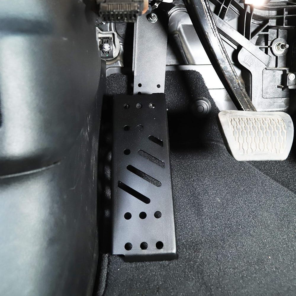 JECAR Dead Pedal Steel Foot Rest Jeep Wrangler 2018-2022 Black for JL JLU (not suitable for 4XE model).