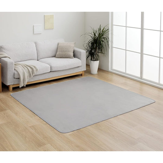 Ikehiko Corporation Rug Carpet Simple Casual Plain Cover P2 Pearl Gray Approximately 200 x 250cm Approximately 3 tatami Rectangle Antibacterial Odor Resistant Flannel #1380000025946