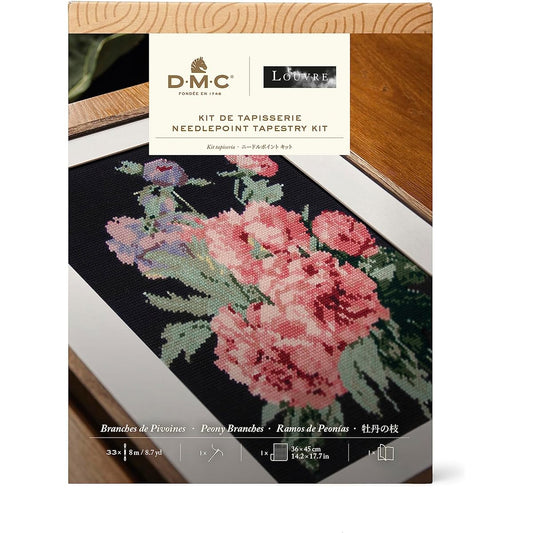 DMC x Louvre Museum Collection Needle Point Kit Redoute Peony Branch Finished Size Width 33cm x Height 49cm Instructions Included C123K/81