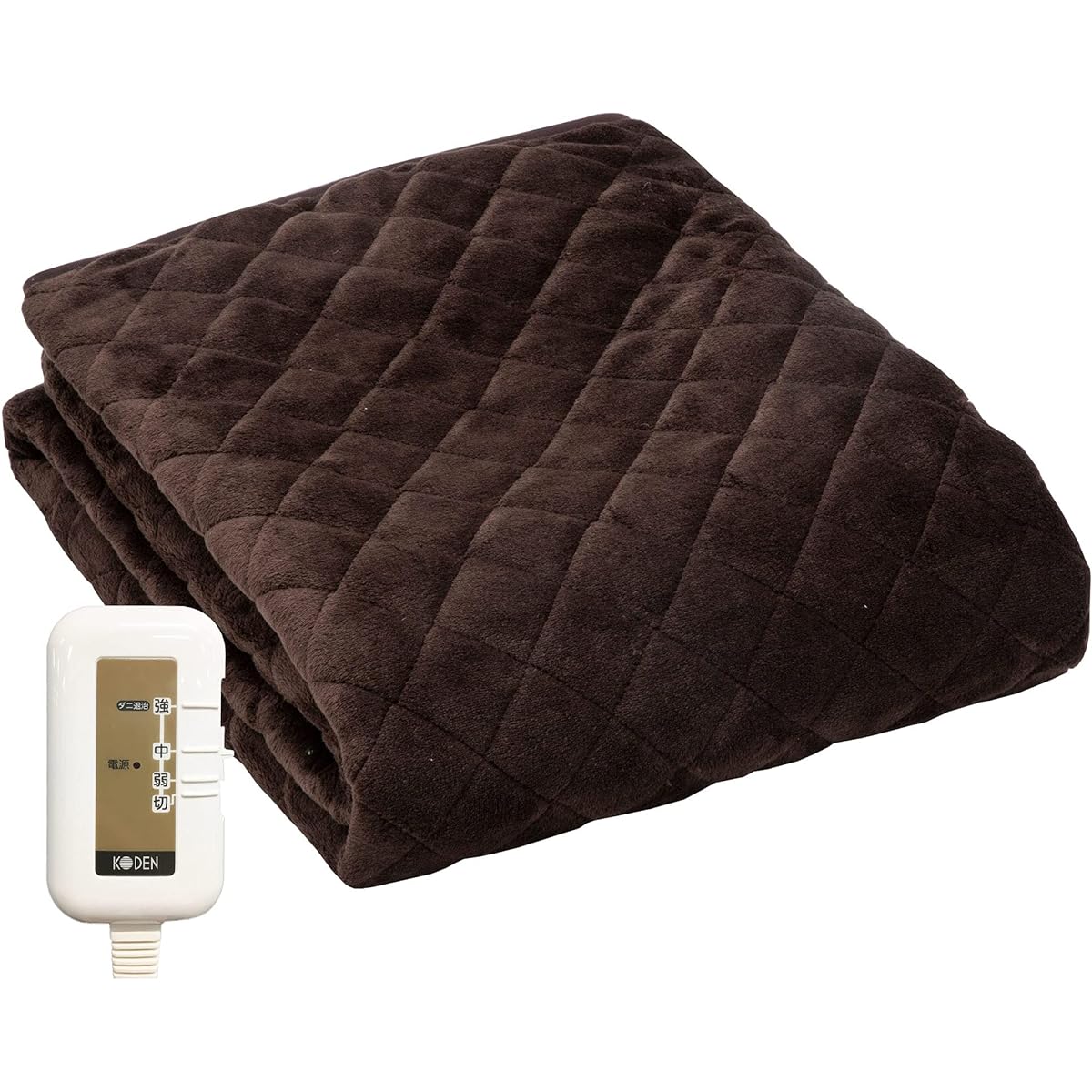 KODEN Electric Blanket Bed Pad, Single Size, Flannel Brown, Fixed Band Included, Washable, Slide Temperature Adjustment, Dust Mite Killer, 200 x 100cm CWP551H-B