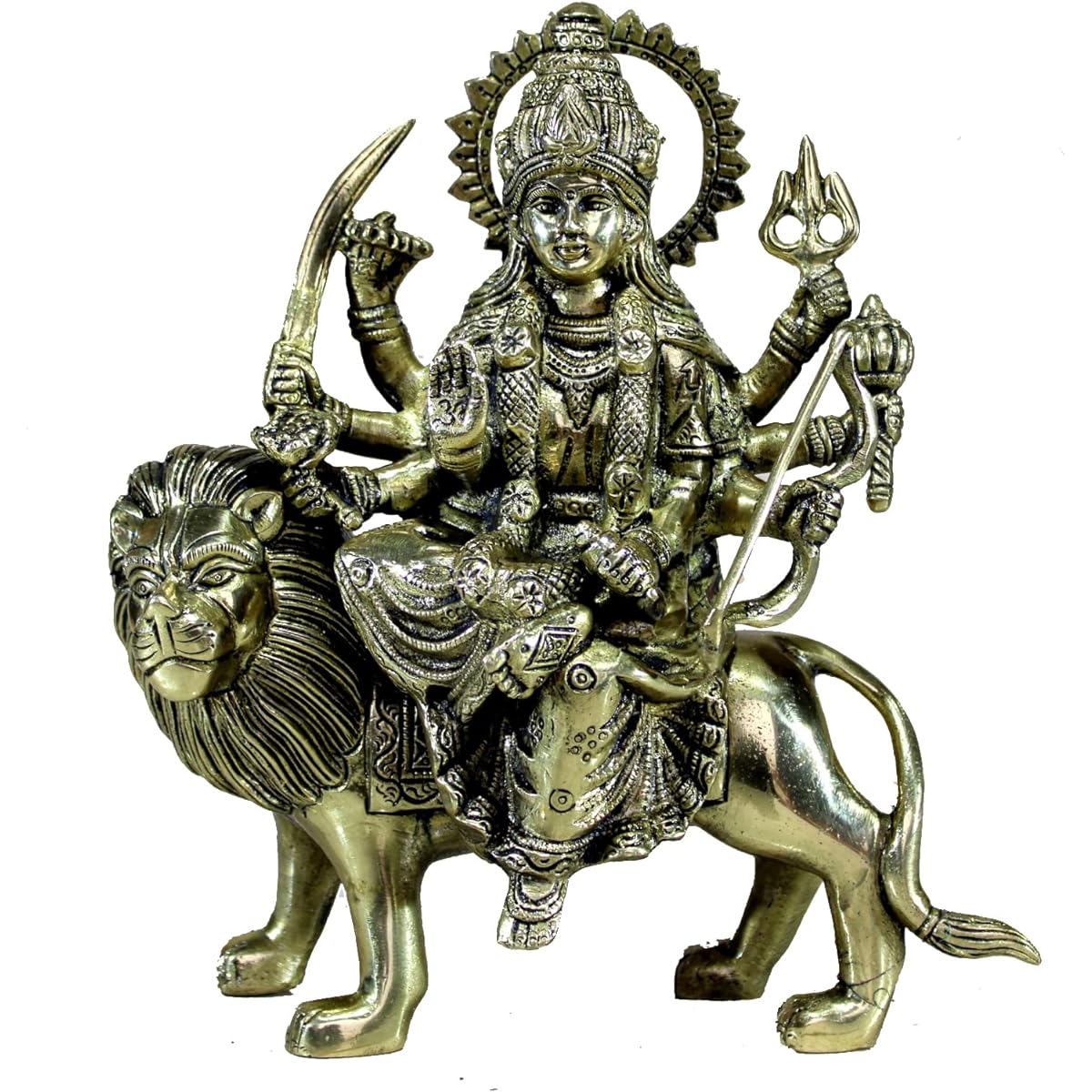eSplanade Best Quality Brass Statue Maa Durga Mata Rani Idol for Home Mandir (8.5")eSplanade Best Quality Brass Statue Maa Durga Mata Rani Idol for Home Mandir (8.5")