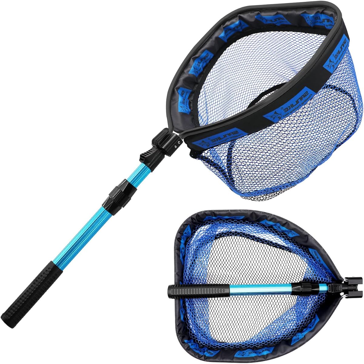 SANLIKE Tamo Net Foldable Fishing Net One-Touch Net Telescopic 2 Level Adjustment Landing Net Aluminum Handle Ayu Fishing Mountain Stream Fishing Fishing Floats on Water to Reduce Lost Total Length 104CM