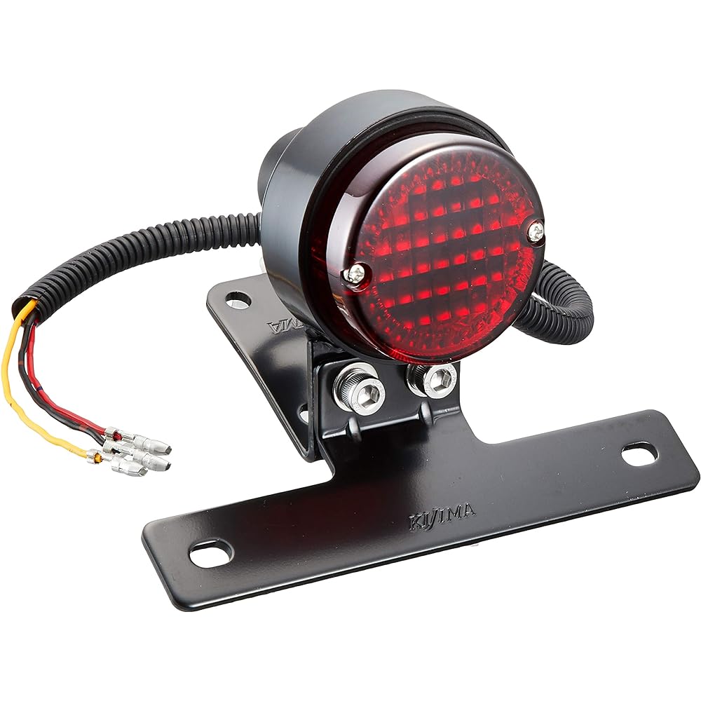 Kijima Motorcycle Tail Lamp LED Classic Tail Lamp Round L Black (12V23/8W) 218-3014