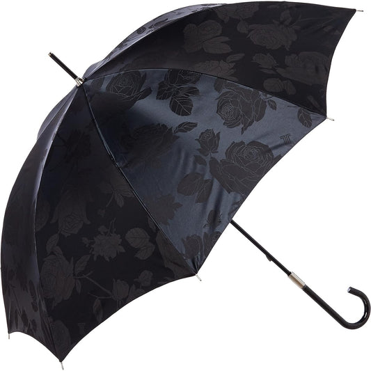 [Moonbat] MOONBAT LANVIN COLLECTION Baraja Guard Umbrella Long Umbrella Simple Floral Pattern Stylish Cute Women's Black 21-083-10577-00 Length of rib: Approx. 60cm