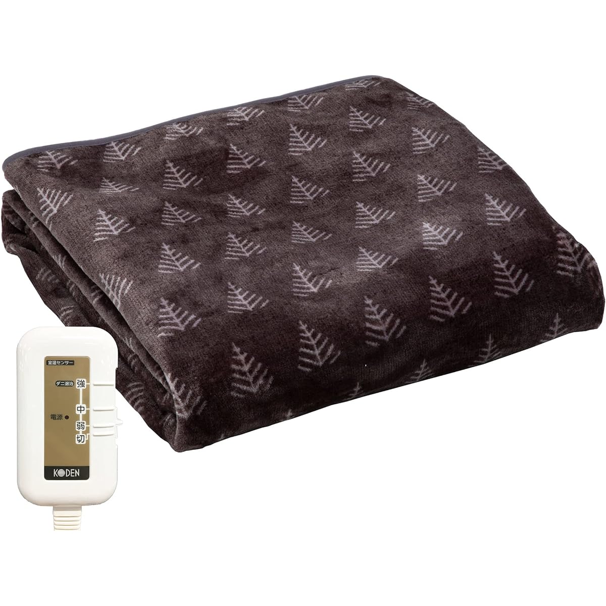 KODEN Electric Blanket, Bed, Single, 188 x 130 cm, Flannel, Gray, Washable, Room Temperature Sensor, Slide Temperature Adjustment, Dust Mites Removal VWB551R-HK