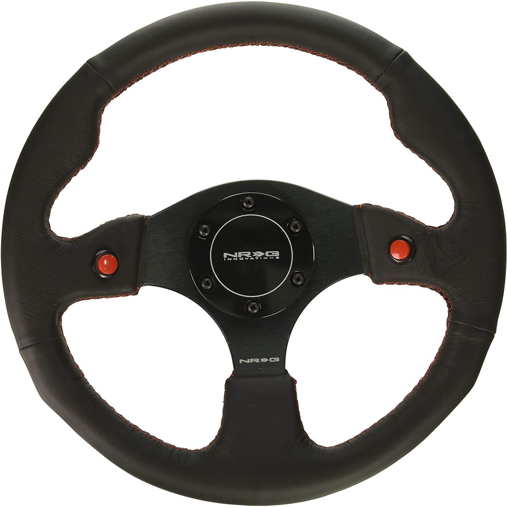 NRG Innovations RST-007S Enhanced Steering Wheel (320mm Sports Steering Wheel Blue Trim)