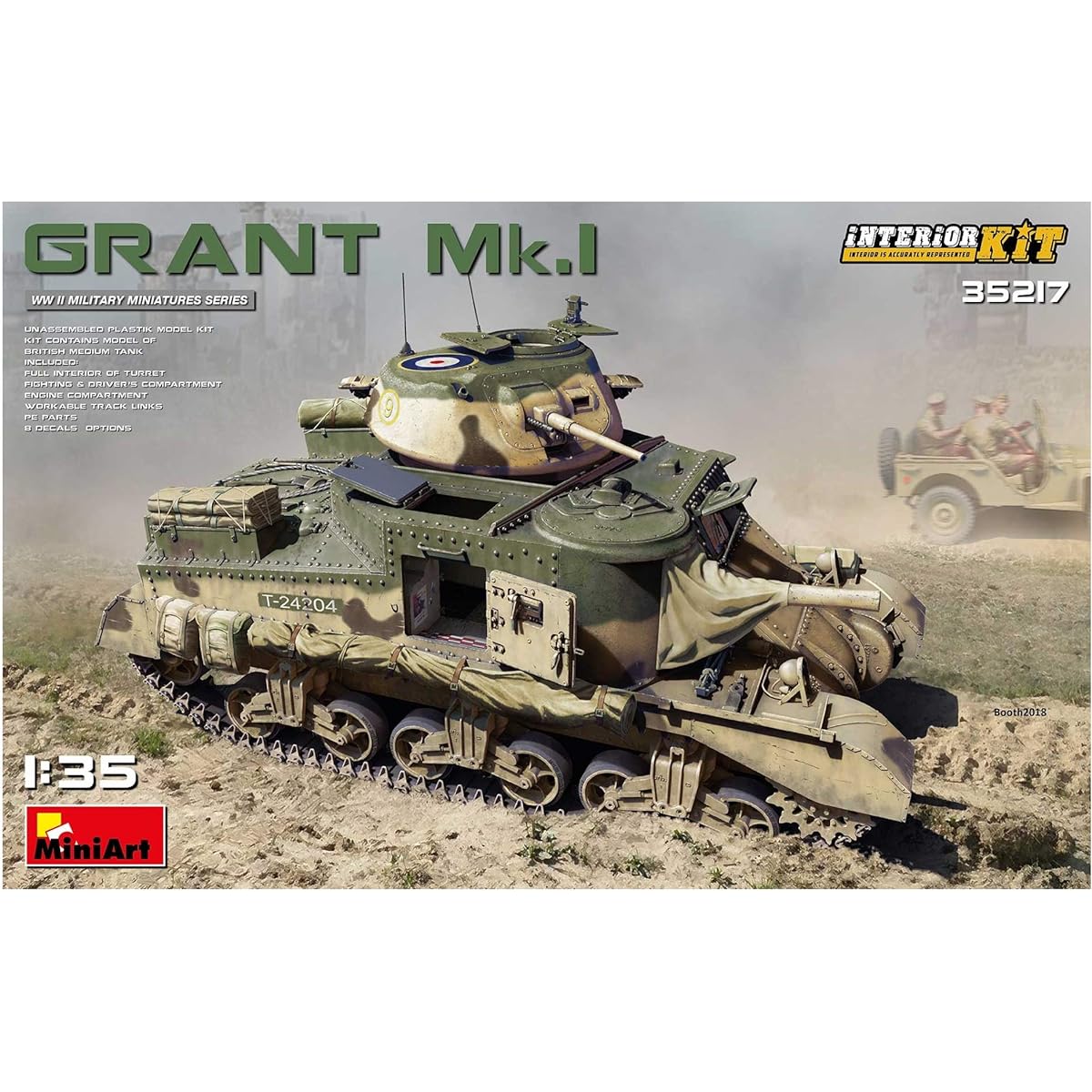 Miniart 1/35 British Army Grant Mk.1 Full Interior (Internal Reproduction) Plastic Model MA35217