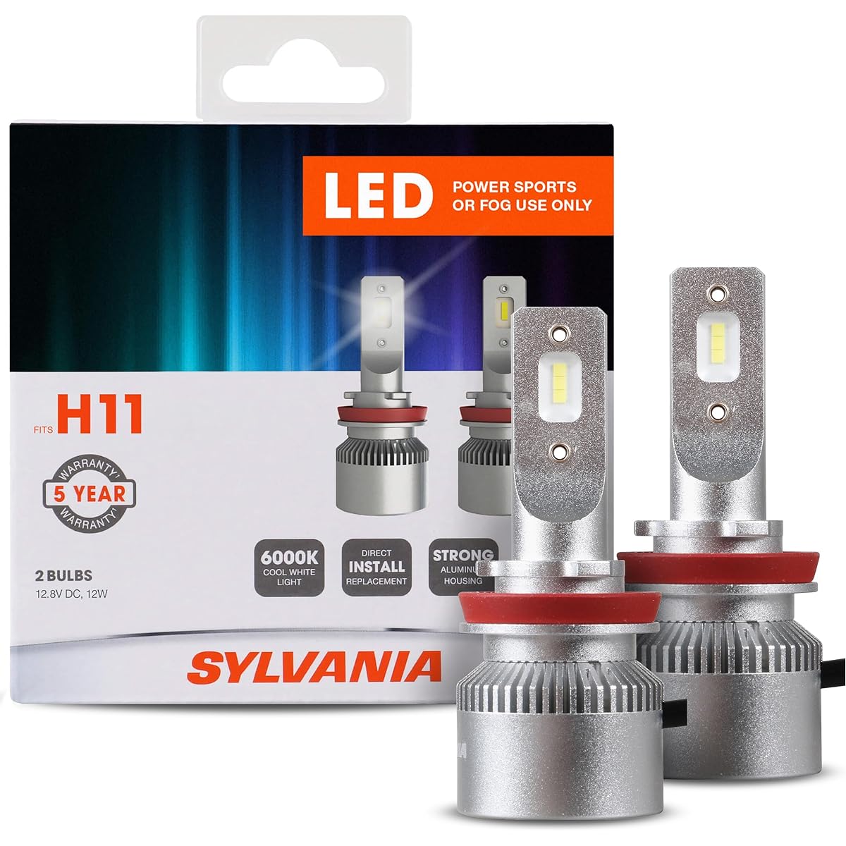 SYLVANIA H11 LED Power Sports Headlight Light bulb 2 -pack for off -road 2 packs