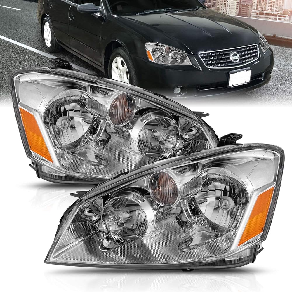American Crystal Chrome Halogen Replacement Headlight Set 2005-2006 ALTIMA passenger seat and driver's seat side