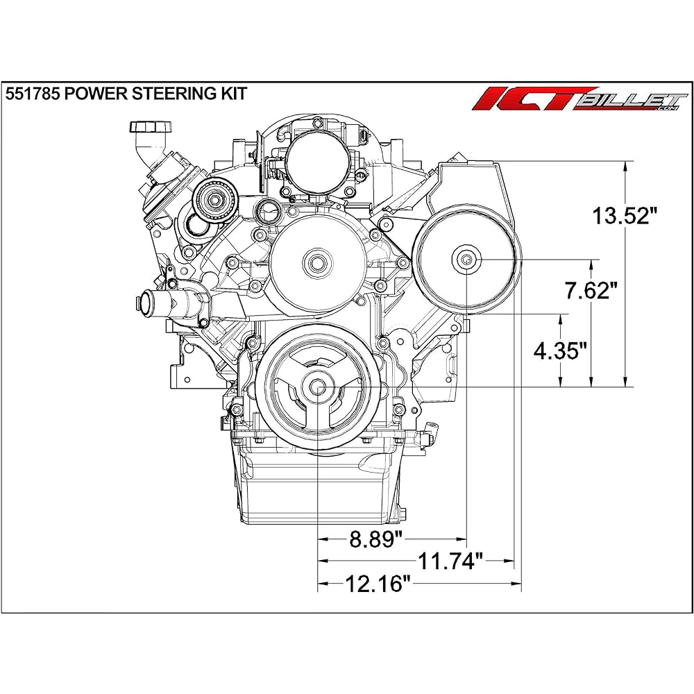 ICT Billet LS1 1998-2002 Camaro Power Steering Pump Bracket Kit Z28 Firebird LS Billet ICT 551785-2