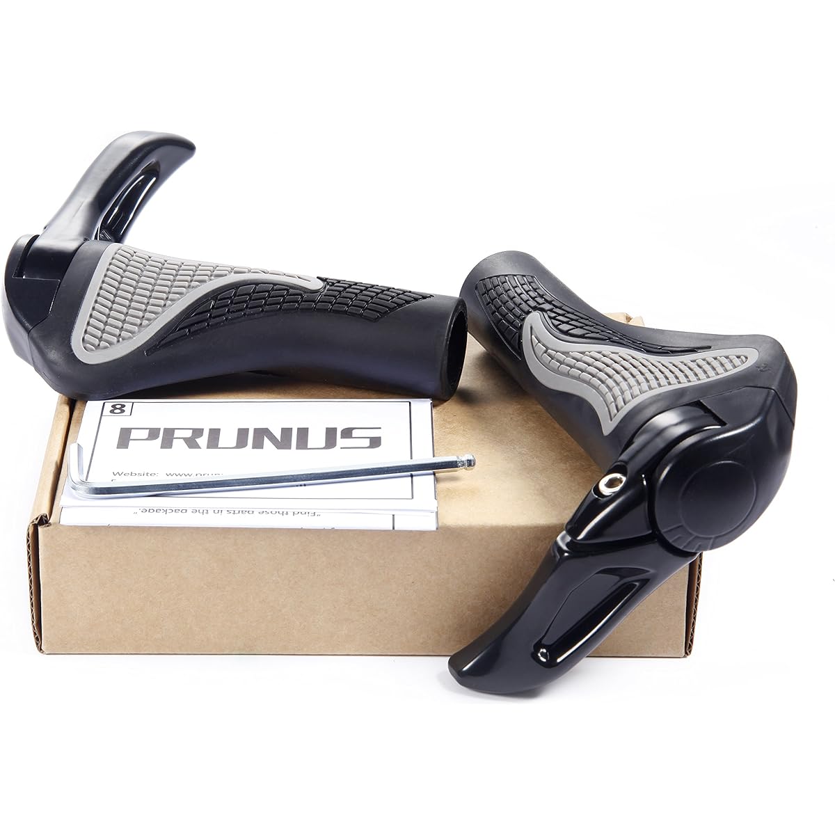 Bicycle Handlebar Grip MTB Grip Bar End Ergonomic Design with Bar End Suitable for Handlebar Diameter 22.2mm BY PRUNUS