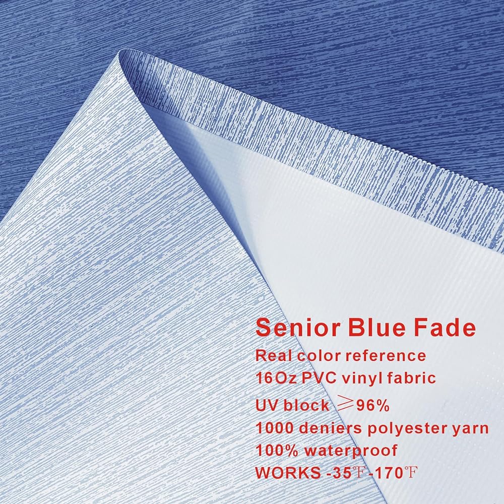 DULEPAX RV Aging fabric replacement (11 feet 2 -inch fabric) High durability 16 oz vinyl fabric Campper -awning Universal replacement RV awning All awning brands Senior fade blue