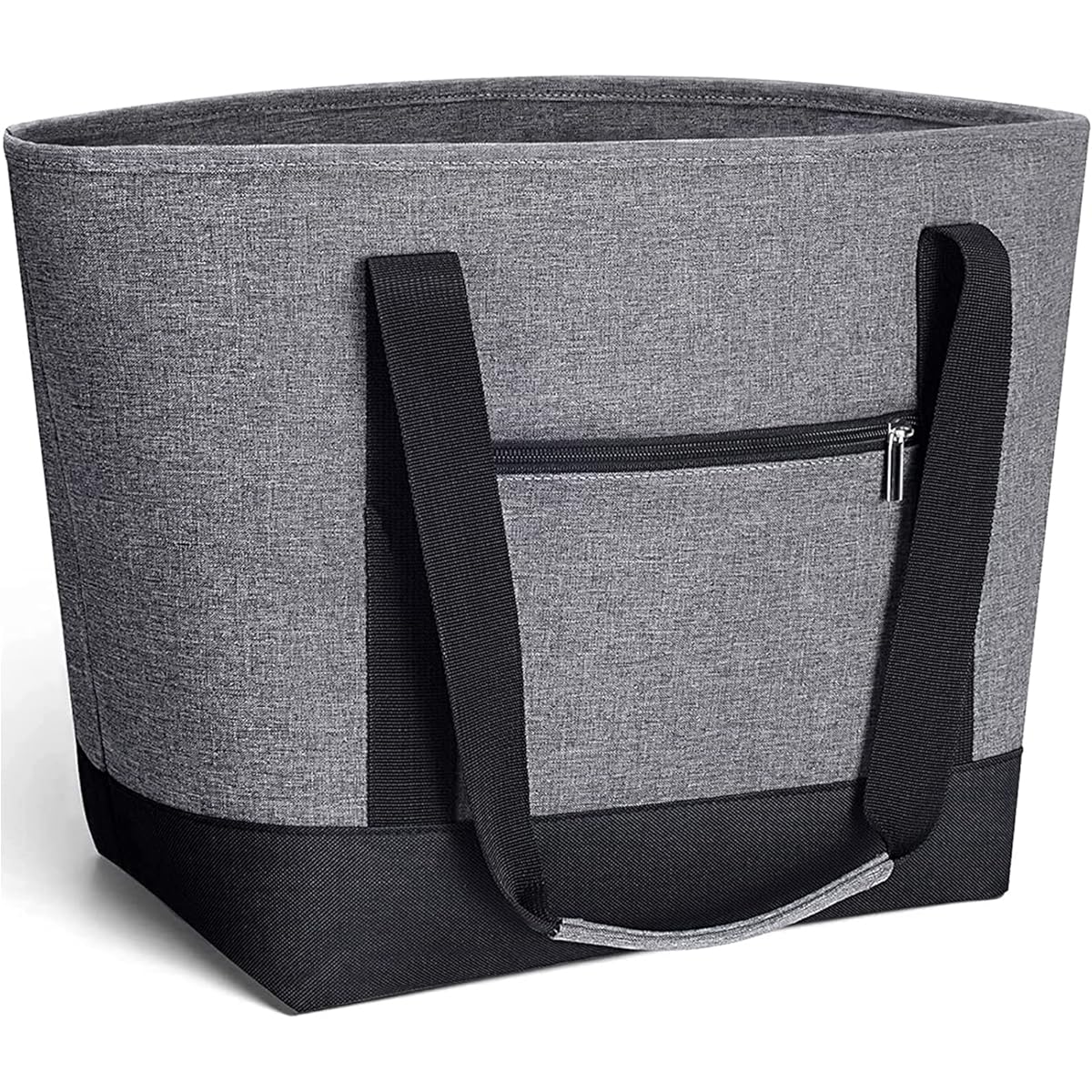 RVSNQ Insulated Bag, Large Capacity, Zippered Lunch Bag, Foldable, Eco Bag, Thermal Bag, Food Storage, Lightweight, Multi-functional, Insulated Lunch Tote, Suitable for Commuting to Work, School, Cherry Blossom Viewing, Travel, Shopping (Gray)