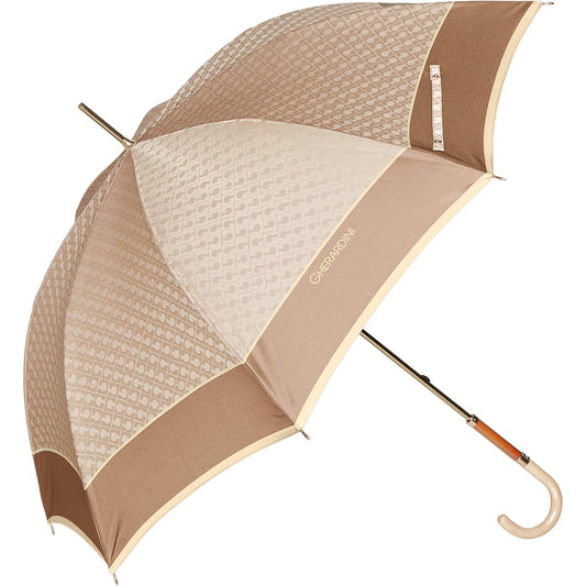 [Gherardini] AURORA 1GD 11001-01G Logo Jacquard Yarn-dyed Hand-Opening Long Umbrella (Made in Japan) Women's Beige Japanese Rib 60cm (FREE Size)