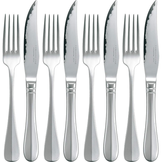 Kataoka Seisakusho TAMAHAGANE 3-layer steel steak knife 4P & fork 4P set