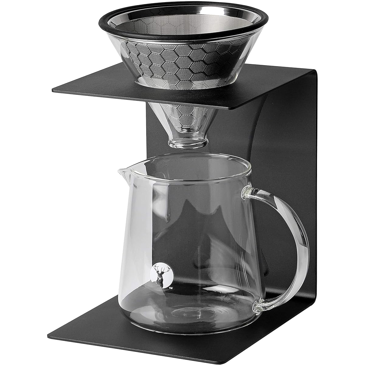 Pearl Metal Captain Stag Coffee Dripper Set Black Stand Holds Approximately 2 to 4 Cups UW-3519