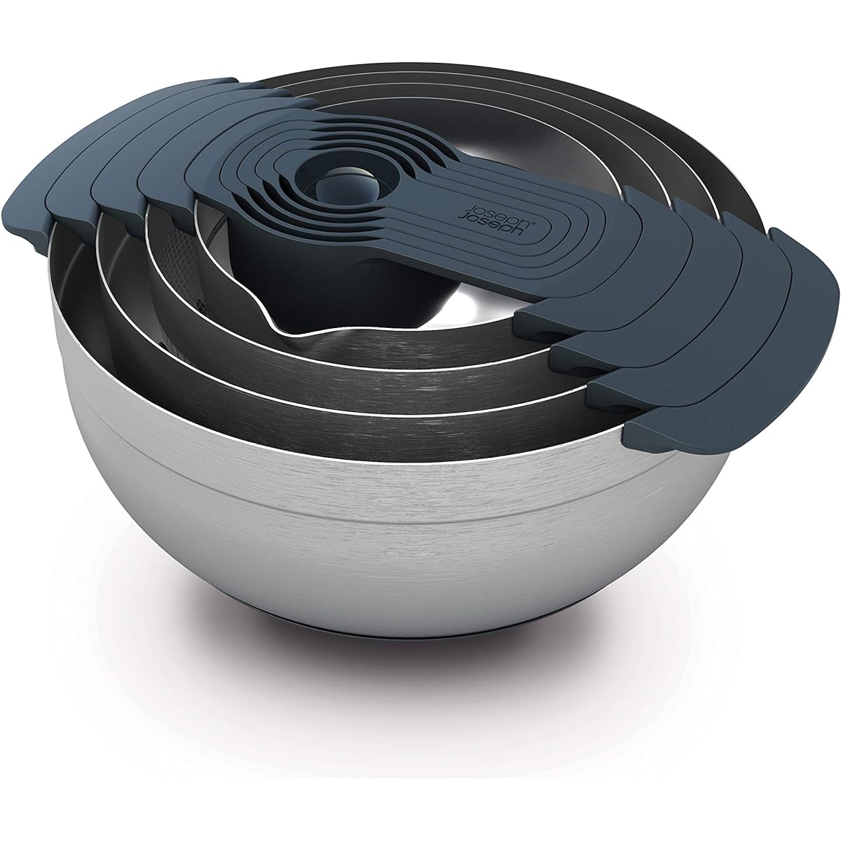 Joseph Joseph Measuring Cup, Bowl, Drainer, Measuring Spoon, Nest 9 Steel, 9 Piece Set, Dishwasher Safe, Stackable, Stainless Steel [Genuine Product] 95032